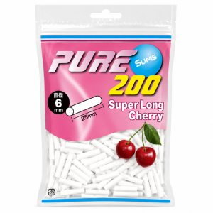PURE 6MM*25MM樱桃味（200粒）(Pure Super Long Cherry Slims Filter 6*25mm 200pcs)