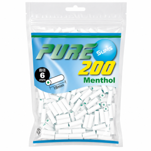 PURE 6MM*18MM薄荷味（200粒）(Pure Slims Menthol Filter 6*18mm 200pcs)