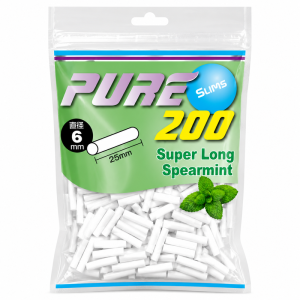 PURE 6MM*25MM薄荷味（200粒） (Pure Slims Super Long Spearmint Slims Filter 6*25mm 200pcs)